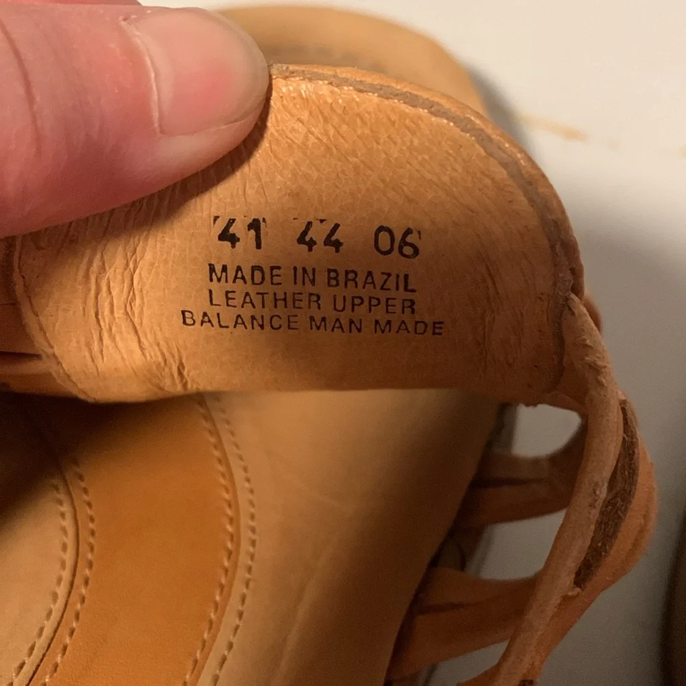 Dansko tan leather wedge slide sandal